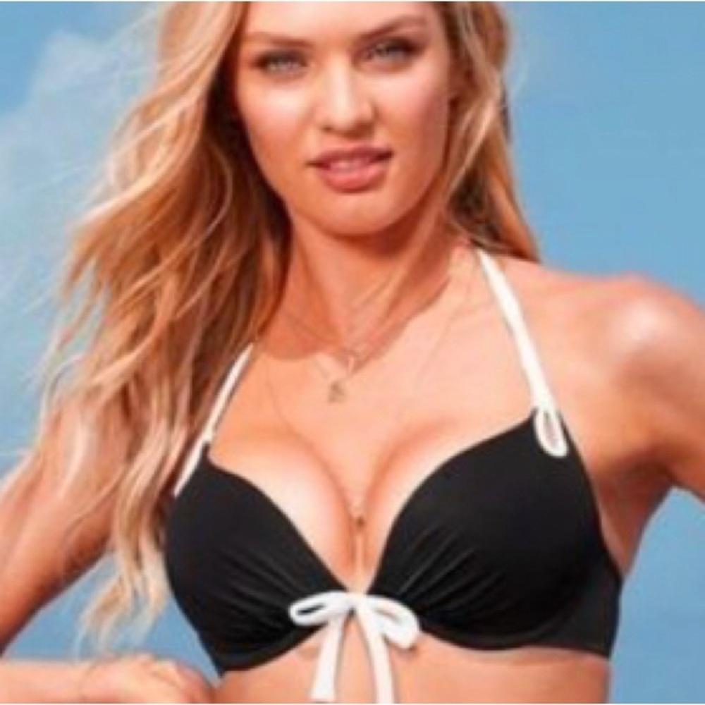 Victorio Secret Gorgeous push-up bikini top black/white size 34 B,never use it.